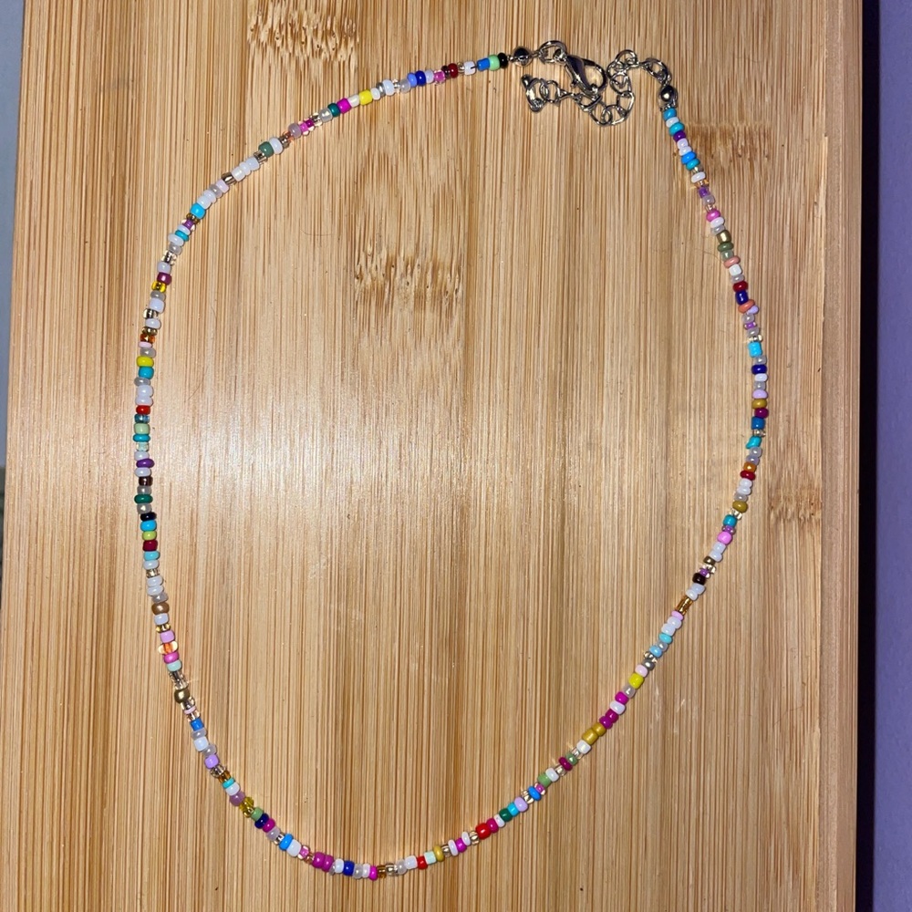 Rainbow Beaded Choker